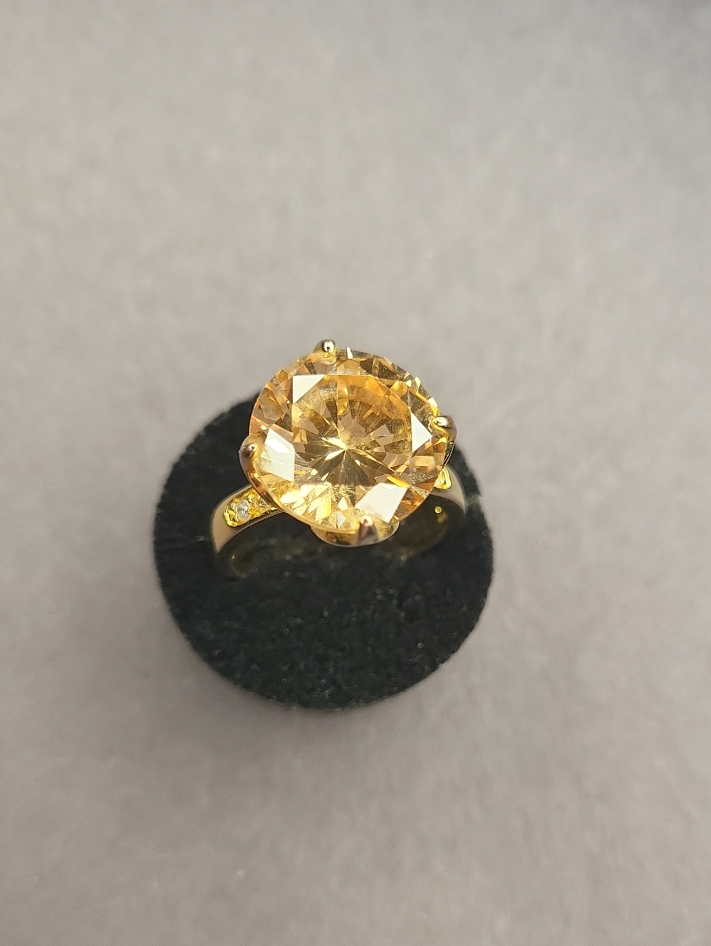 Gold-Tone Citrine Statement Ring